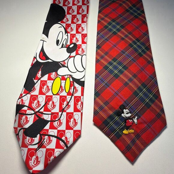 Disney Mickey Mouse Neckties Mickey Unlimited and Mickey & Co Silk Cotton - Picture 2 of 4